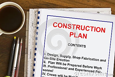 Construction execution plan Stock Photo