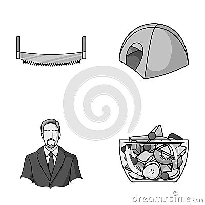 Construction, finance and other monochrome icon in cartoon style.Journey, Fitness icons in set collection. Vector Illustration