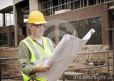 Construction Foreman on the Job site Stock Photo