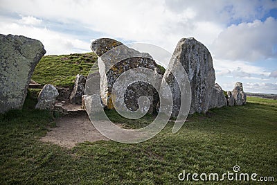 West kennet long barrow in Avebury stone circle Stock Photo