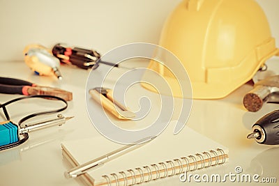 Construction handy man repair tools Stock Photo