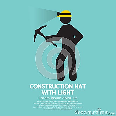 Construction Hat With Light Symbol Vector Illustration