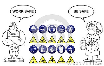 Construction and Hazard signs Vector Illustration