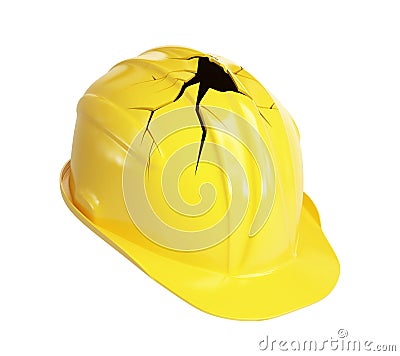 Construction helmet crack Stock Photo