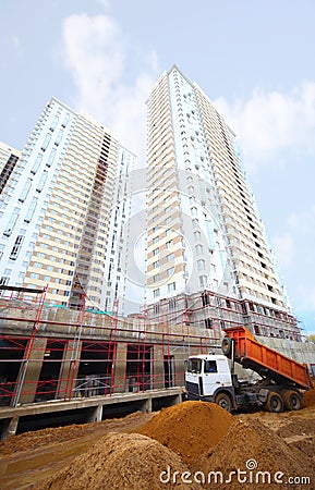 Construction of high building Stock Photo