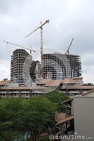 Construction of a high-rise building in Sandton, Johannesburg, Soiuth Africa on 2 April 2019 Stock Photo