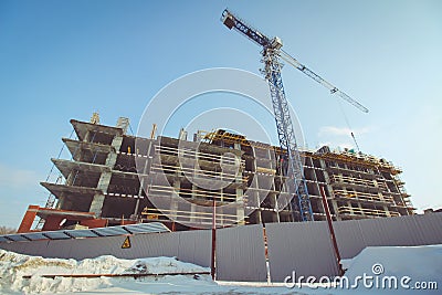 Construction of high-rise building Stock Photo
