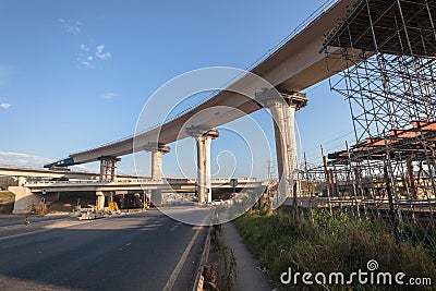 Construction Highway Junction Intersection Stock Photo