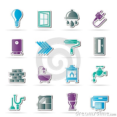 Construction and home renovation icons Vector Illustration