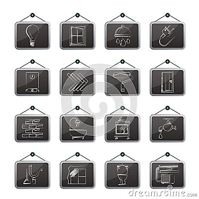 Construction and home renovation icons Vector Illustration