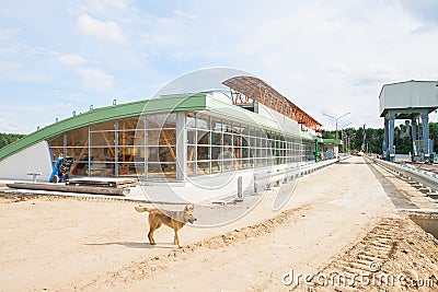 Construction of hydropower plant Stock Photo