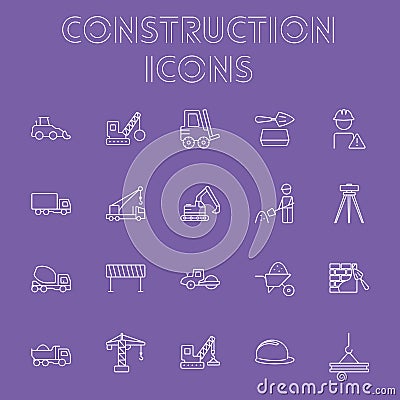 Construction icon set. Vector Illustration