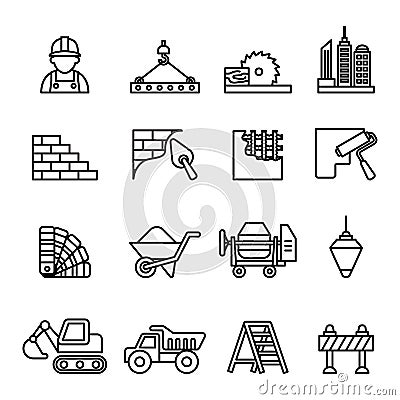 Construction Icons set. Vector Illustration