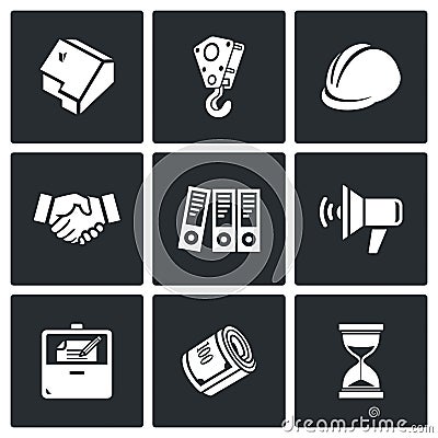 Construction icons. Vector Illustration. Stock Photo