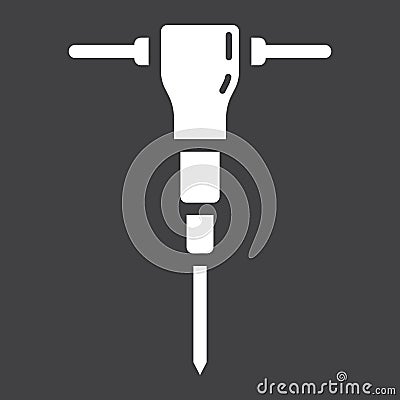 Construction jackhammer glyph icon, buildbrepair Vector Illustration