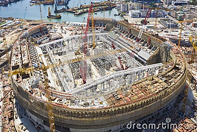 The construction of Kai Tak Sports Park Stock Photo