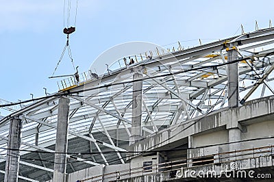 Construction of a large shopping center Stock Photo