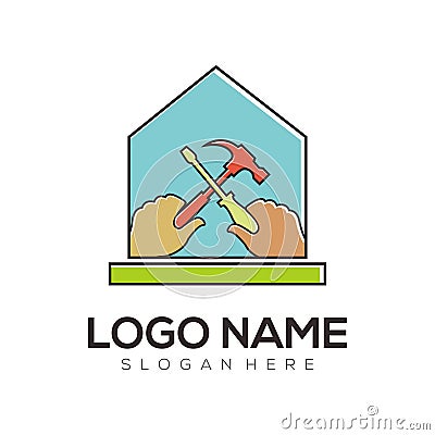 Construction logo and icon design Stock Photo