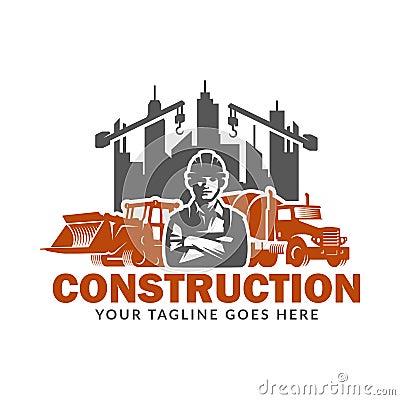 Construction logo template, suitable for construction company brand, vector format and easy to edit Vector Illustration