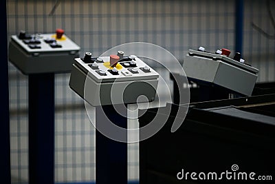 Construction machinery control panels Editorial Stock Photo
