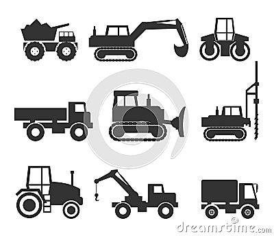 Construction Machinery Icon Symbol Graphics Vector Illustration