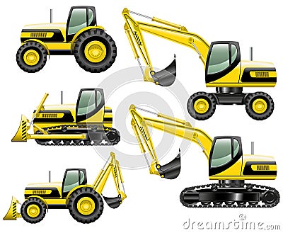 Construction machines Vector Illustration