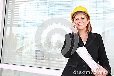 Construction Manager Woman Stock Photo