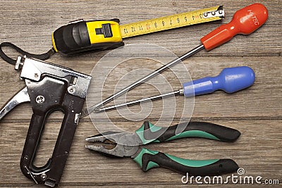 Construction manual tool for operation Stock Photo