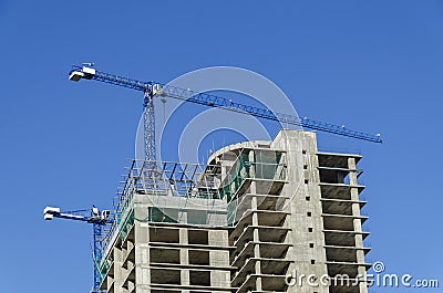 Construction of many storeyed building Stock Photo