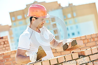 Construction mason worker bricklayer Stock Photo