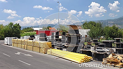 Construction Material Warehouse Stock Photo