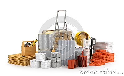 Construction materials, Cartoon Illustration