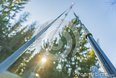 Construction of a mobile tower in an acute perspective Stock Photo