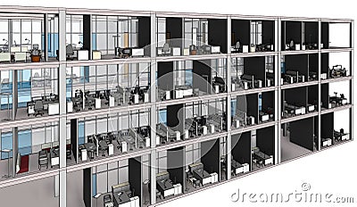 Architectural sketch drawing building model Stock Photo