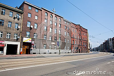 Construction of modern church in the urban district Editorial Stock Photo