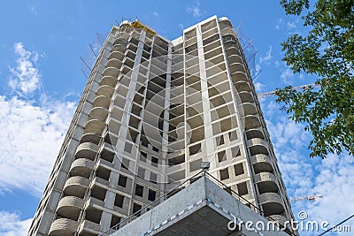 Construction modern high-rise apartment building Stock Photo