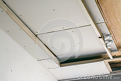 Seam between leaves of the drywall Stock Photo