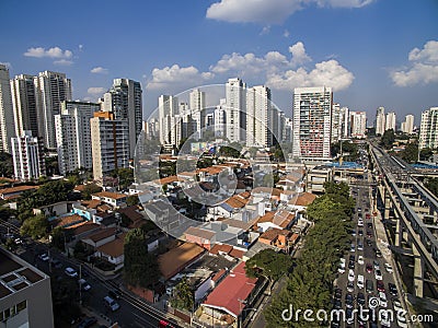 Construction of the monorail system, avenida Jornalista Roberto Marinho, SÃ£o Paulo Editorial Stock Photo