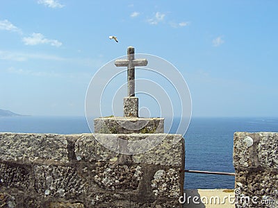 Monterreal Castle is a castle in Ria de Vigo and the valley of Minor, Galicia, Spain. Stock Photo