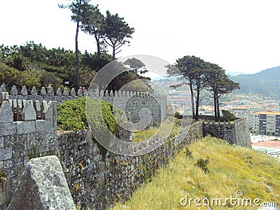 Monterreal Castle is a castle in Ria de Vigo and the valley of Minor, Galicia, Spain. Stock Photo