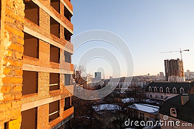 The construction of a multi-storey building. Editorial Stock Photo