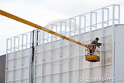 Construction of a new building. Editorial Stock Photo