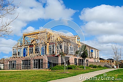 Construction of new home with modern design Stock Photo