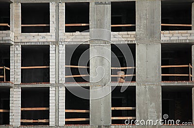 Construction of new monolithic multi-storey buildings Stock Photo