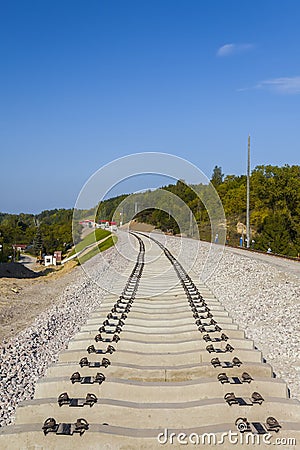 Construction of a new railway line Stock Photo