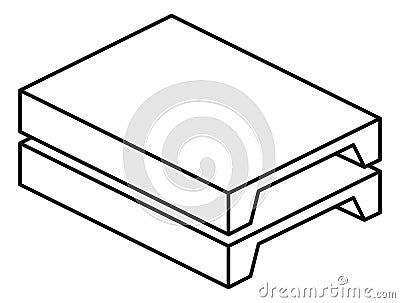 Construction pallet icon. Cargo tray. Warehouse equipment Vector Illustration