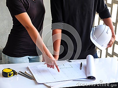 Construction planning Stock Photo