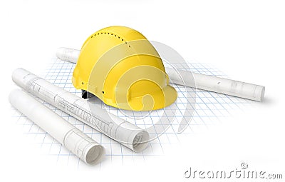 Construction plans Stock Photo