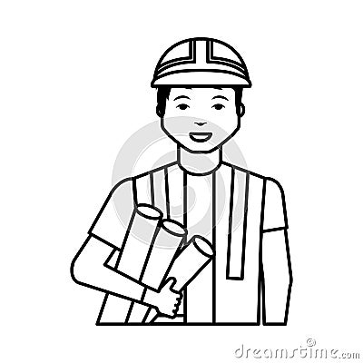 Construction professional avatar character Vector Illustration