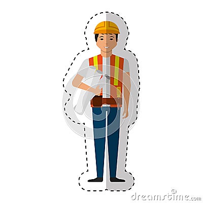 Construction professional avatar character Vector Illustration